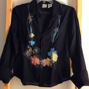 Armani Exchange Embroidered Button-down Shirt Size S